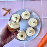EVOO Carrot & Cream Cheese Cupcakes - 6 pack (DF, SF option)